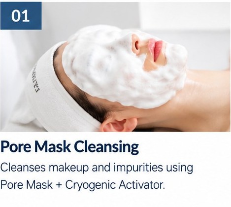 Pore mask cleansing at the start of the treatment at Face Jion