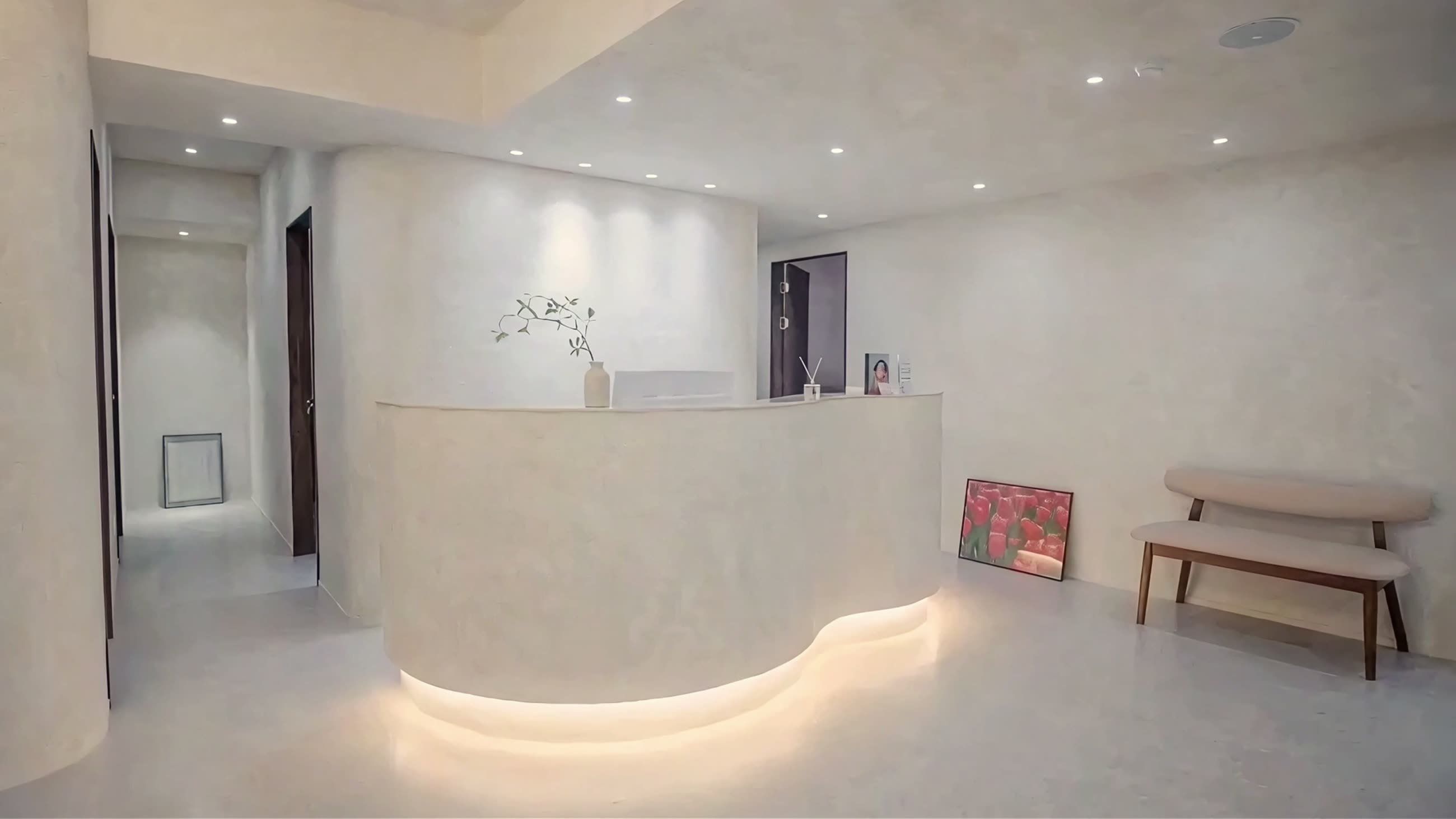 Reception at Face Jion, a facial and body spa in Cheongdam, Seoul